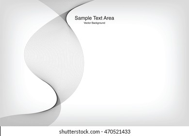 Abstract Modern Line, Wave Designed On Gray Background With Sample Text Area