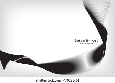 Abstract Modern Line, Wave Designed On Gray Background With Sample Text Area