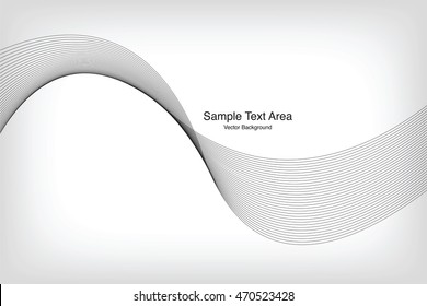 Abstract Modern Line, Wave Designed On Gray Background With Sample Text Area