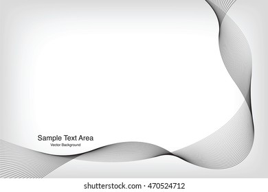 Abstract Modern Line, Wave Designed On Gray Background With Sample Text Area
