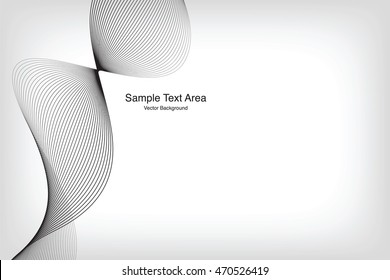 Abstract Modern Line, Wave Designed On Gray Background With Sample Text Area