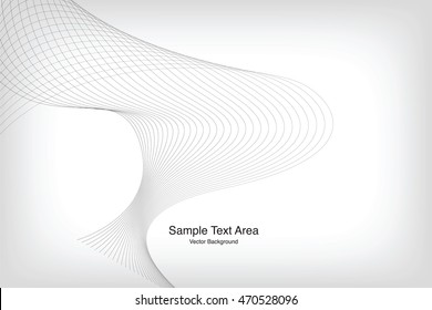 Abstract Modern Line, Wave Designed On Gray Background With Sample Text Area