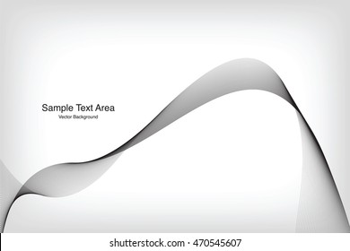 Abstract Modern Line, Wave Designed On Gray Background With Sample Text Area