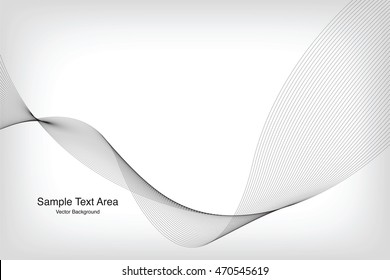 Abstract Modern Line, Wave Designed On Gray Background With Sample Text Area