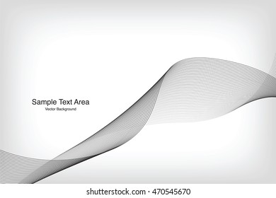 Abstract Modern Line, Wave Designed On Gray Background With Sample Text Area