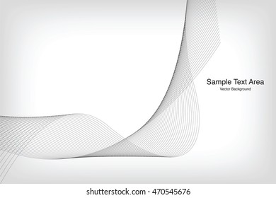 Abstract Modern Line, Wave Designed On Gray Background With Sample Text Area