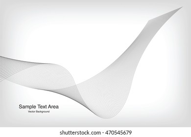 Abstract Modern Line, Wave Designed On Gray Background With Sample Text Area