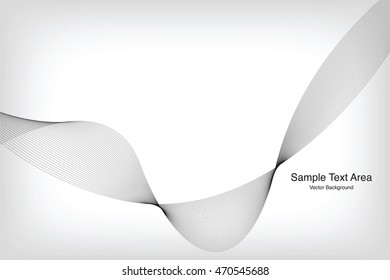 Abstract Modern Line, Wave Designed On Gray Background With Sample Text Area