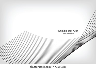 Abstract Modern Line, Wave Designed On Gray Background With Sample Text Area