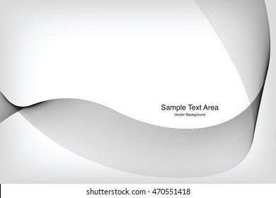 Abstract Modern Line, Wave Designed On Gray Background With Sample Text Area