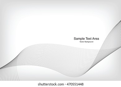 Abstract Modern Line, Wave Designed On Gray Background With Sample Text Area