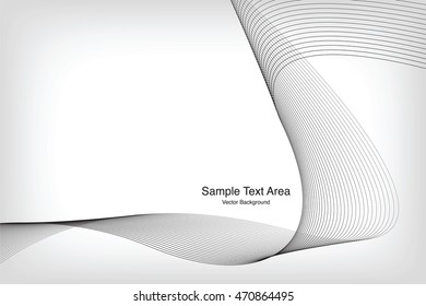 Abstract Modern Line, Wave Designed On Gray Background With Sample Text Area