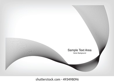Abstract Modern Line, Wave Designed On Black Background With Sample Text Area