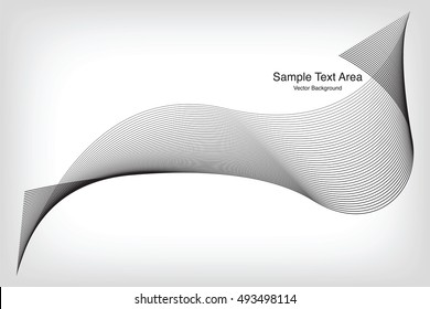 Abstract Modern Line, Wave Designed On Black Background With Sample Text Area