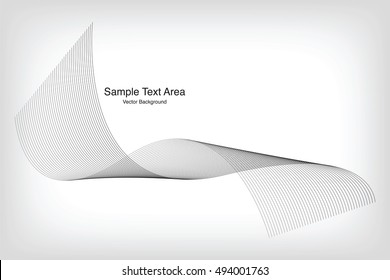 Abstract Modern Line, Wave Designed On Black Background With Sample Text Area