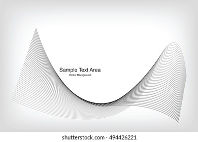 Abstract Modern Line, Wave Designed On Black Background With Sample Text Area