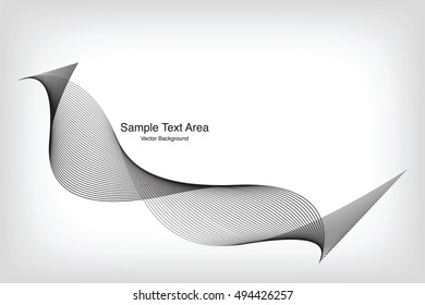 Abstract Modern Line, Wave Designed On Black Background With Sample Text Area