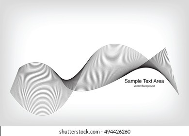 Abstract Modern Line, Wave Designed On Black Background With Sample Text Area