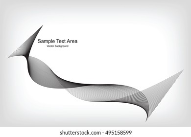 Abstract Modern Line, Wave Designed On Black Background With Sample Text Area