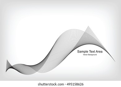 Abstract Modern Line, Wave Designed On Black Background With Sample Text Area