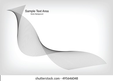Abstract Modern Line, Wave Designed On Black Background With Sample Text Area