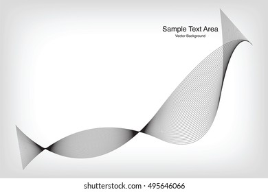 Abstract Modern Line, Wave Designed On Black Background With Sample Text Area