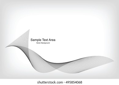 Abstract Modern Line, Wave Designed On Black Background With Sample Text Area