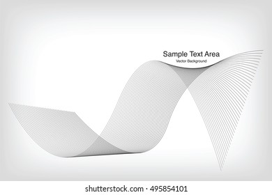 Abstract Modern Line, Wave Designed On Black Background With Sample Text Area