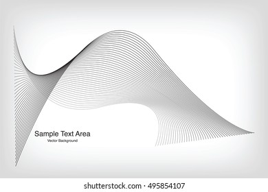 Abstract Modern Line, Wave Designed On Black Background With Sample Text Area