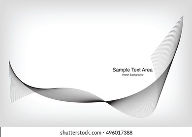 Abstract Modern Line, Wave Designed On Black Background With Sample Text Area