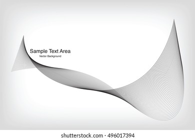 Abstract Modern Line, Wave Designed On Black Background With Sample Text Area