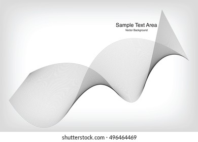 Abstract Modern Line, Wave Designed On Black Background With Sample Text Area
