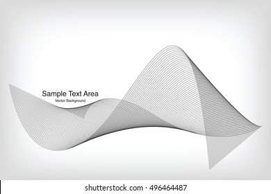 Abstract Modern Line, Wave Designed On Black Background With Sample Text Area