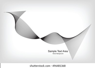 Abstract Modern Line, Wave Designed On Black Background With Sample Text Area