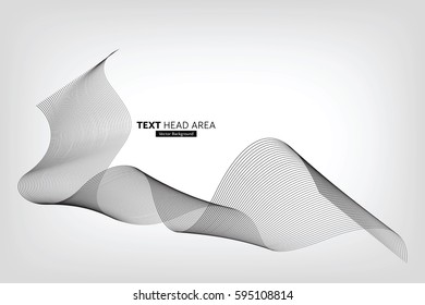Abstract Modern Line, Wave Designed On Gray Background With Sample Text Head Area