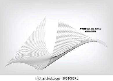 Abstract Modern Line, Wave Designed On Gray Background With Sample Text Head Area