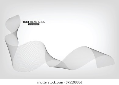 Abstract Modern Line, Wave Designed On Gray Background With Sample Text Head Area