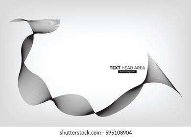 Abstract Modern Line, Wave Designed On Gray Background With Sample Text Head Area