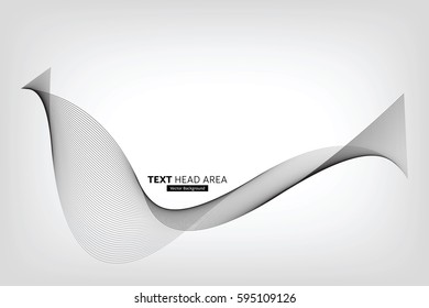 Abstract Modern Line, Wave Designed On Gray Background With Sample Text Head Area