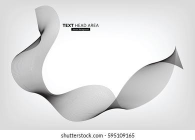 Abstract Modern Line, Wave Designed On Gray Background With Sample Text Head Area