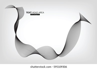 Abstract Modern Line, Wave Designed On Gray Background With Sample Text Head Area