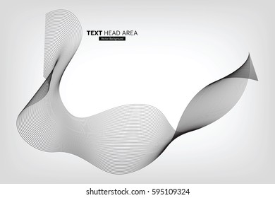 Abstract Modern Line, Wave Designed On Gray Background With Sample Text Head Area