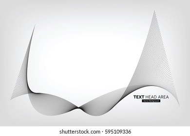 Abstract Modern Line, Wave Designed On Gray Background With Sample Text Head Area