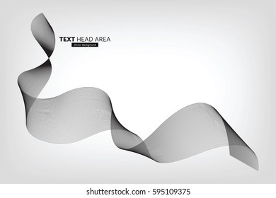 Abstract Modern Line, Wave Designed On Gray Background With Sample Text Head Area