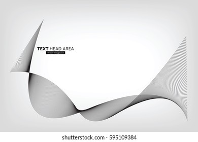Abstract Modern Line, Wave Designed On Gray Background With Sample Text Head Area