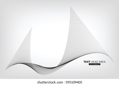 Abstract Modern Line, Wave Designed On Gray Background With Sample Text Head Area