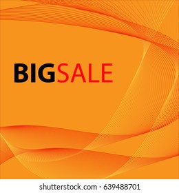 Abstract Modern Line, Wave Designed On Orange Background With Sample Text Big Sale. Vector illustration