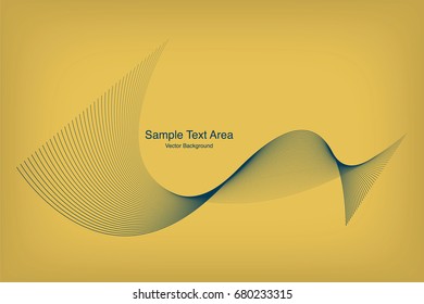 Abstract Modern Line, Wave Designed On White Background With Sample Text Area, Yellow And Blue