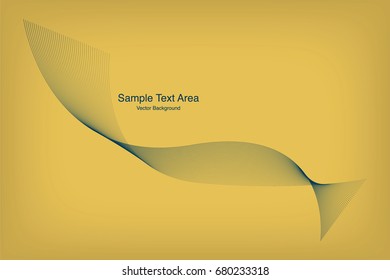 Abstract Modern Line, Wave Designed On White Background With Sample Text Area, Yellow And Blue