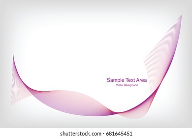 Abstract Modern Line, Wave Designed On White Background With Sample Text Area, Red And Purple